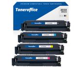 Lot De 4 Toners Compatibles HP 203A XL - Noir, Cyan, Jaune, Magenta - Pour Imprimantes LaserJet Pro M254, M280, M281 (CF540A/541A/542A/543A)