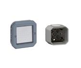 LEGRAND Plexo New Feuchtraum-Wechselschalter 1-fach, 16A/250V, IP55 & IK08 – Grau, Für Innen Und Außen
