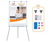 Systafex® Magnettafel Flipchart trocken abwischbar Whiteboard magnetisch 70x100cm, kippbar, höhenverstellbar, glatte Oberfläche, Schwerlastrollen