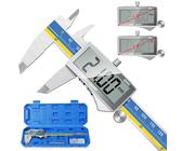 Preciva Digitaler Messschieber 150mm – Wiederaufladbar, IP54, Edelstahl – LCD Mit Hintergrundbeleuchtung, Genauigkeit ±0,03mm, Für Industrie & Hobby