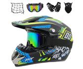 TWO-X Occhiali Da Motocross Atom - Iridium, Doppio Vetro (Trasparente+Specchio), Protezione UV, Per Enduro E Downhill