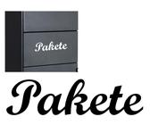 Paketbox Aufkleber „Pakete“ – Wetterfest & Rückstandslos Entfernbar | Gold Glanz, 20 Cm | Schriftzug Zur Kennzeichnung