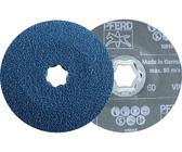 PFERD POLIVLIES-Fächerscheiben-Set PVL 115 – 3 Körnungen (100, 180, 280) Für Feinschliff Auf Edelstahl – Ø 115 Mm, 18 Mm Breite, Bohrung 22,23 Mm