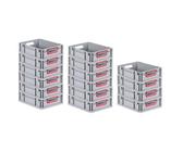 2x Contenitori Euro 30x20x18,5cm - Scatole Plastica Con Coperchio | Set 2 Contenitori Organizzazione