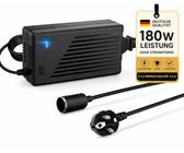 OBEST Spannungswandler 230V AC Auf 12V DC 10A 120W – Für Kühlbox, Reifenfüller, Staubsauger & Co., Zigarettenanzünder-Kompatibel, Sicher, Kompakt