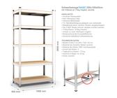 DEMA Steckregal Lagerregal Werkstattregal Kellerregal Regal 5 Böden 200x120x60 cm belastbar bis 875 kg