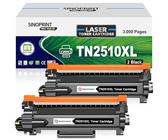 Toner Compatibile PINALL TN2510XL (2 Pezzi) Per Brother HL-L2400, DCP E MFC – 3000 Pagine Cadauno