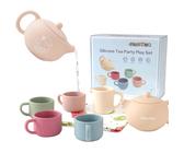 KRUZZEL Kinder Teeservice 16-teilig Aus Holz - Rollenspiel Für Küche | Mit Wasserkocher & Zubehör