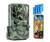KJK Wildkamera mit Handyübertragung APP, 4K 64MP HD WLAN Bluetooth mit 64GB Speicherkarte, Wildkamera mit Bewegungsmelder Nachtsicht, 0.1s Auslöser, IP67 Wasserdicht, 130° Weitwinkel