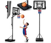 ProSport Basketballkorb Pro - Outdoor 305 cm - Höhenverstellbar 2,45-3,05m - Für Kinder, Erwachsene - Ständer Schwarz