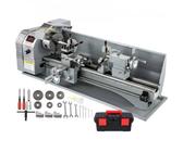 Mini-Metalldrehmaschine, Metalldrehmaschine, 1100 W, 220 mm x 750 mm, Metalldrehmaschine mit variabler Geschwindigkeit und Drehzahl, Metallfräsmaschine, digitales Fräsen Wird in verschiedenen Nutzungs