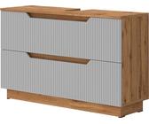 Wastafelonderkast Lotta Eiken/wit gestreept 59.8 x 62.5 cm met 2 laden Vicco | Wit | Gestreept | 406673158573106
