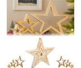 Weihnachtsdeko Holzsterne 3er Set, Holzsterne