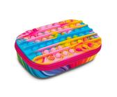 GirlZone Federtasche Für Mädchen – 42-teiliges Schreibset Mit Regenbogen-Design, Glitzerndes Mäppchen Gefüllt Mit Stiften, Lineal Und Spitzer