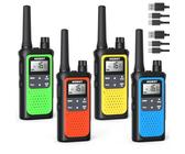 Walkie Talkie Niños 3Pcs, Recargable con Batería Li-Ion Walkie Talkies Largo Alcance, Diseño de la Hebilla de Escalada 8 Canales VOX Alerta SOS Linterna Incorporado, para Exteriores Camping Senderismo Walkie Talkie Niños 3Pcs, Recargable con Batería Li-Ion Walkie Talkies Largo Alcance, Diseño de la Hebilla de Escalada 8 Canales VOX Alerta SOS Linterna Incorporado, para Exteriores Camping Senderismo