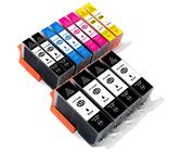 Lot De 10 Cartouches D'encre Compatibles Canon PIXMA - Pour MG5150, MG5320, MG6250, MG8250... - Noire, Cyan, Magenta, Jaune