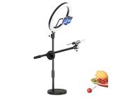 Support Téléphone TARION Pour Bureau - Bras Articulé Métal Noir - Compatible IPhone 6S/8/11