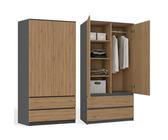 Muebles Pitarch | Armoire Chambre Penderie 3 Portes 3 Tiroirs, Chêne Cambrian, 180x74x50 cm (hauteur x largeur x profondeur), Meuble Auxiliaire Moderne, Collection Tibet