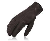 Gants De Conduite En Cuir Homme - Chauds, Doublés Polyester, Classique Slim, Noir/marron