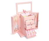 Boite A Bijoux Enfant Boîte à Bijoux Musicale Ballerine - Avec Figurine Tournante Et Miroir | Cadeau Fille Anniversaire Miroir Bijoux