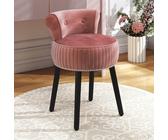 Relaxdays Tabouret Fausse Fourrure Poils Pouf 4 Pieds Bois Assise Rembourree Decoration Rond Hxd 31x31 Cm Brun 84800103