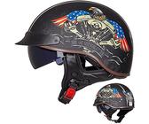 Casque Moto Demi-coque M35 Mil-Tec – Style Biker Chopper, Noir, Déco Oldtimer