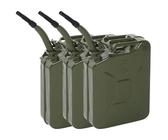 Jerrican (Bidon) Métal Vert 20 Litres Pour Essence - Marque Silverline - Neuf D'Origine (Royaume-Uni)