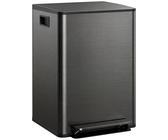 Poubelle en Acier Double Compartiment 2 x 30L Pédales en Métal, 2 Seaux