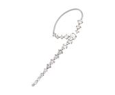 Paire boucles d'oreille anneaux plaqué platine main de fatma strass