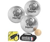 Triplette De Pétanque K-RO – 3 Boules Acier Chromé 680g, Diamètre 73mm – Avec Cochonnet, Chiffon Microfibre Et Fil Mesureur – Parfait Pour La Compétition