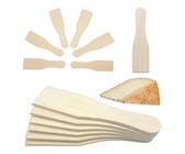 Set De 6 Raclettes En Bois D'olivier - Avec Spatules Et Soucoupes, Pour Fromage Et Desserts