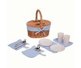 Panier Pique-Nique 2 Personnes Osier Naturel – Isotherme + Couverture Imperméable + Vaisselle Complète – Idéal Romantique Ou Camping