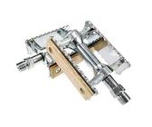 Pédales De Vélo Vintage Bois/aluminium – 90x76x30 Mm, Roulements, Axe 14 Mm, Creuses, Or, Pour VTT, Route, Pliant