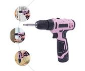 Perceuse Visseuse Sans Fil 12V Rose – Kit Avec Batterie Li-Po 2Ah, Sac Et Chargeur