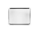 Plateau rectangulaire à anses en métal argenté