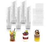 Jesdavan 200 Mini Cuillères Verrine Plastique Réutilisables - Transparentes Pour Desserts, Glaces Et Apéritifs