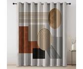 Rideaux Occultants 130 x 135 cm Rideau Thermique Isolant Anti Chaleur Rideau Phonique Anti Bruit avec Oeillets, Protection La Vie Privée pour Chambre Adulte Salon, Beige