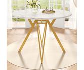 Table Ronde BenyLed 100cm Avec Pieds En X Robustes - Parfaite Pour Cuisine, Salle à Manger Et Petits Espaces (Gris)