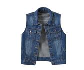 Veste En Jean Sans Manches Femme Longue Décontractée Boutonnée - Style Vintage