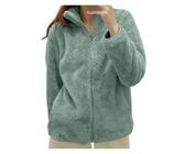 Blouson Sport Doux Veste Polaire Femme Teddy Velours - Sweat Zippé à Capuche - Hiver Chaud Doublure Sherpa - Sport Décontracté Veste Polaire Femme Avec Capuche