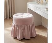 Relaxdays Tabouret fourrure, pouf matelassé, longs poils, structure en métal, pour coiffeuse, HxD : 41x37 cm, gris/noir | Leroy Merlin