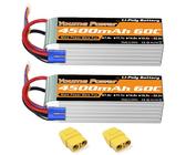HRB 2x Batteries Lipo 6S 22.2V 3300mAh 60C Avec Fiche EC5 – Pour RC Voiture, Bateau, Drone, Hélicoptère 6s Lipo