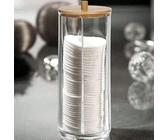 Sscon Organizer Per Cotton Fioc E Stuzzicadenti - Contenitore Con Coperchio A Forma Di Loto, Per Cucina E Bagno, Bianco E Nero