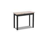 Tavolo da pranzo in legno e metallo con piedi trapezoidali neri - 160x90 cm