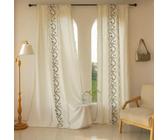 Tende In Finto Lino Bianco - Set Di 2 Pannelli 152x213 Cm Con Occhielli B 372426