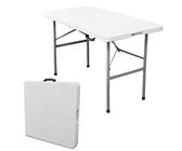 Tavolo Da Giardino Tavolino Da Balcone Tavolo Pieghevole In Resina 183x76x72cm Metallo Richiudibile A Valigetta Bianco Tavolo Da Esterno - Foto 7