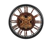 Orologio Da Parete Steampunk Con Ingranaggi - Design Industriale Vintage Su Disco In Vinile - Decorazione Originale Per Casa, Officina O Locali - Meccanismo Silenzioso, Fatto A Mano In Italia - 4