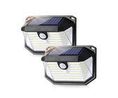 PEAKRO Luce Solare Led Esterno 2 pezzi, 252 LED Faretti Solari Led