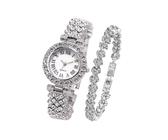 Excellanc Orologio Da Donna Al Quarzo - Quadrante Bianco Con Strass, Cinturino In Metallo (Argento/Oro)