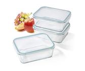 Pro Home Set di 3 contenitori salvafreschezza con coperchio, 500 ml – 1,5 l, colore grigio, adatti al microonde e alla lavastoviglie, adatti al congelamento, contenitori per alimenti